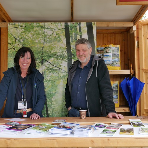 Der Stand der Touristik-Informationen aus Bad Wünnenberg, Büren und Lichtenau

Foto: LWL/Buterus