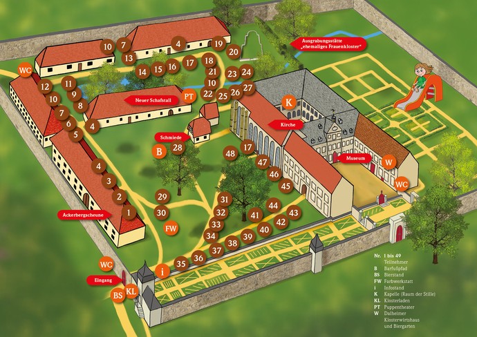 Auf dem Foto ist der Lageplan des Klostermarktes 2025 zu sehen.

Foto: LWL / Klein und Neumann
