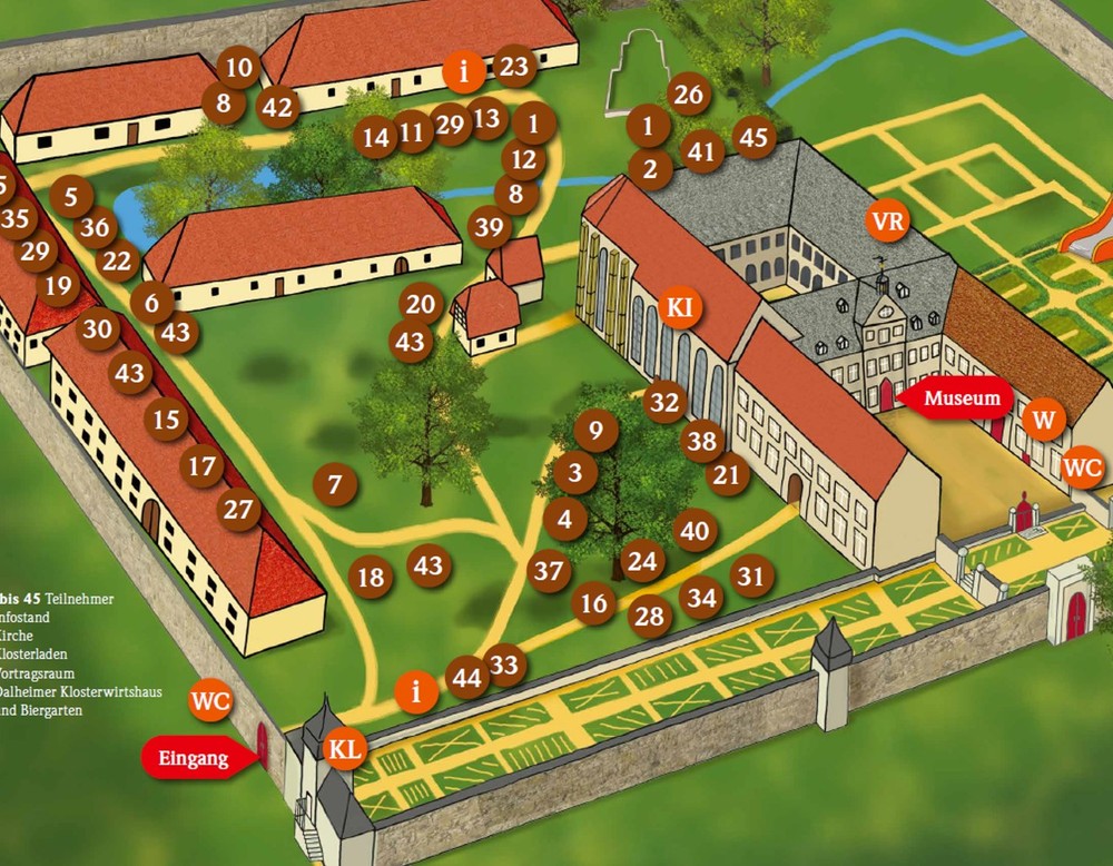 Auf dem Foto ist beispielhaft der Lageplan des Klostermarktes 2019 zu sehen. 

Foto: LWL/Klein und Neumann