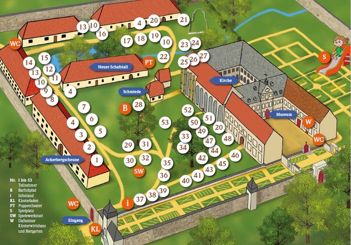 Auf dem Foto ist der Lageplan des Klostermarktes 2025 zu sehen.

Foto: LWL / Klein und Neumann